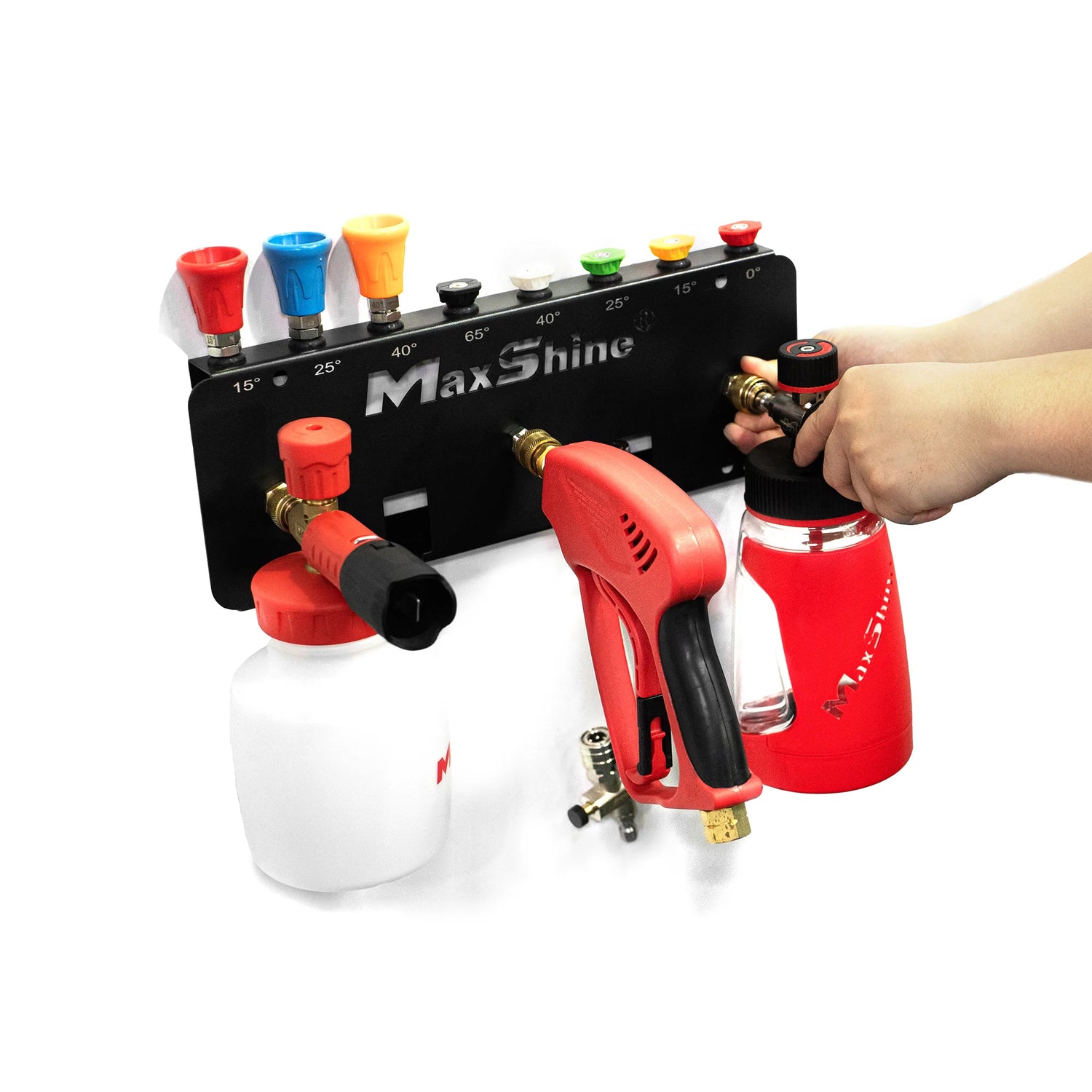 Buy Maxshine Foam Cannon Wall Mount & Nozzle Holder. Keep foam cannons, nozzles & wands organised. Durable, quick connect & easy wall mounting. Now available at MD Car Care. Fast Australia wide shipping.