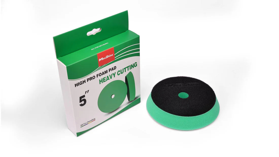 Shop Maxshine 5" & 6" Green High Pro Heavy Cutting Pad. German foam pad removes swirl marks, scratches & oxidation. Durable, washable & reusable. Now available at MD Car Care. Fast Australia wide shipping.