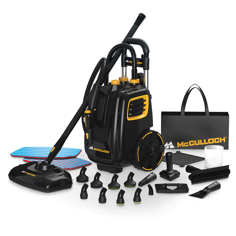 Shop McCulloch MC1385 Steam Cleaner. 120 mins of powerful steam. 23 accessories. Clean home, car & workshop without chemicals. 2-Year AU Warranty. Now available at MD Car Care. Fast Australia wide shipping.
