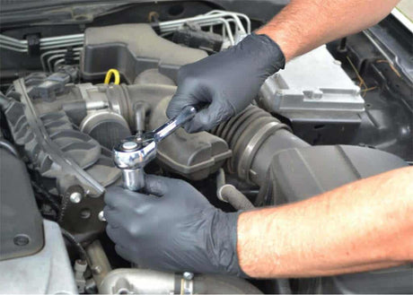 Shop Nitrile Blax PF black disposable gloves 100pk. Strong, powder-free & chemical resistant. Perfect for mechanics, cleaning & workshops Australia-wide.
