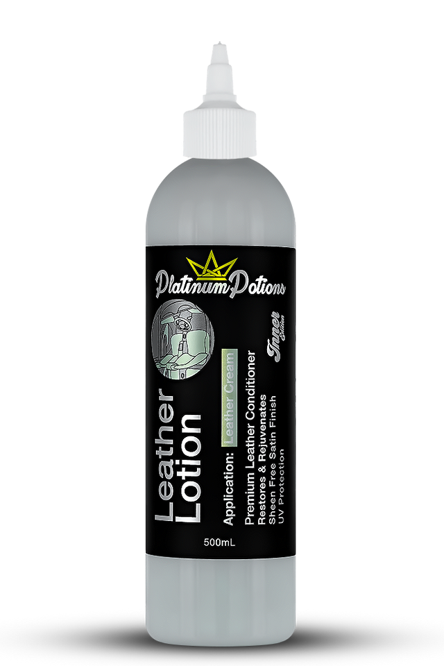 Buy Platinum Potions Leather Conditioner in Australia. Nourish, protect & restore car, bike & home leathers with a UV-safe, pH-neutral formula. Now available at MD Car Care. Fast Australia wide shipping.