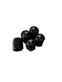 5Pcs Tesla Tyre Metal Air Stems Caps - Black