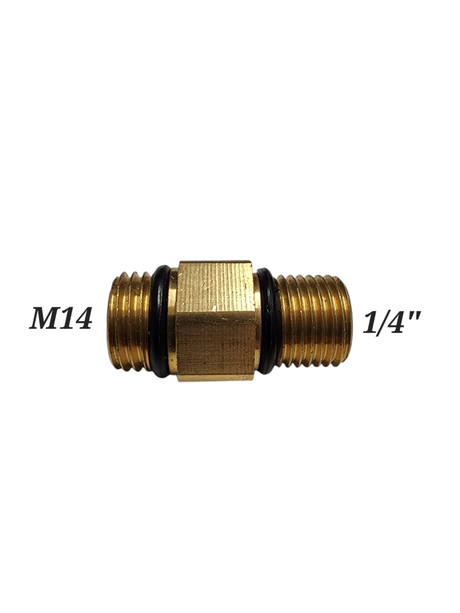 1/4" Male thread - m14 Male Brass fitting