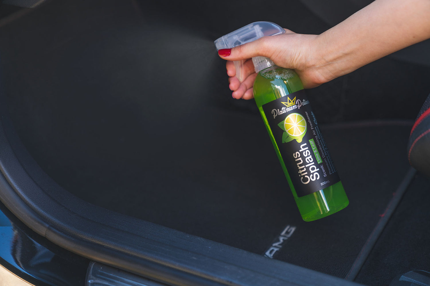 Buy Platinum Potions Citrus Splash in Australia. Premium deodorising air freshener with juicy lime & citrus scent. Eliminates odours & keeps air fresh. Now available at MD Car Care. Fast Australia wide shipping.