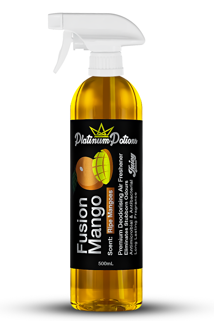 Buy Platinum Potions Fusion Mango in Australia. Premium deodorising air freshener with sweet & sour mango fragrance. Eliminates odours & keeps interiors fresh. Now available at MD Car Care. Fast Australia wide shipping.