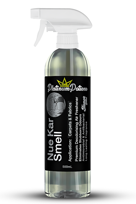 Buy Platinum Potions Nue Kar Smell Air Freshener in Australia. Enjoy a rich new car leather scent with long-lasting deodorising freshness. Clearance sale! Now available at MD Car Care. Fast Australia wide shipping.
