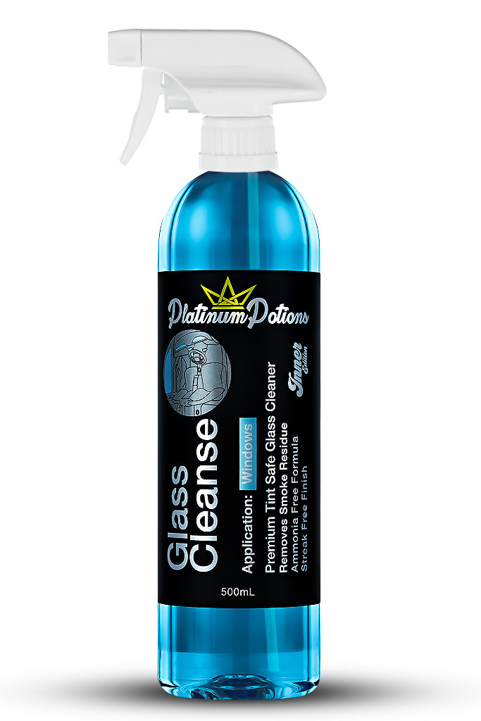 Shop Platinum Potions Glass Cleaner in Australia. Achieve a crystal-clear, streak-free finish on glass, screens & visors. Ammonia-free, pH-neutral & tint-safe.