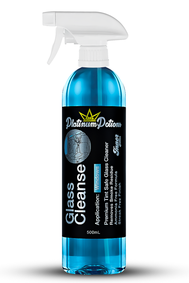 Shop Platinum Potions Glass Cleaner in Australia. Achieve a crystal-clear, streak-free finish on glass, screens & visors. Ammonia-free, pH-neutral & tint-safe.