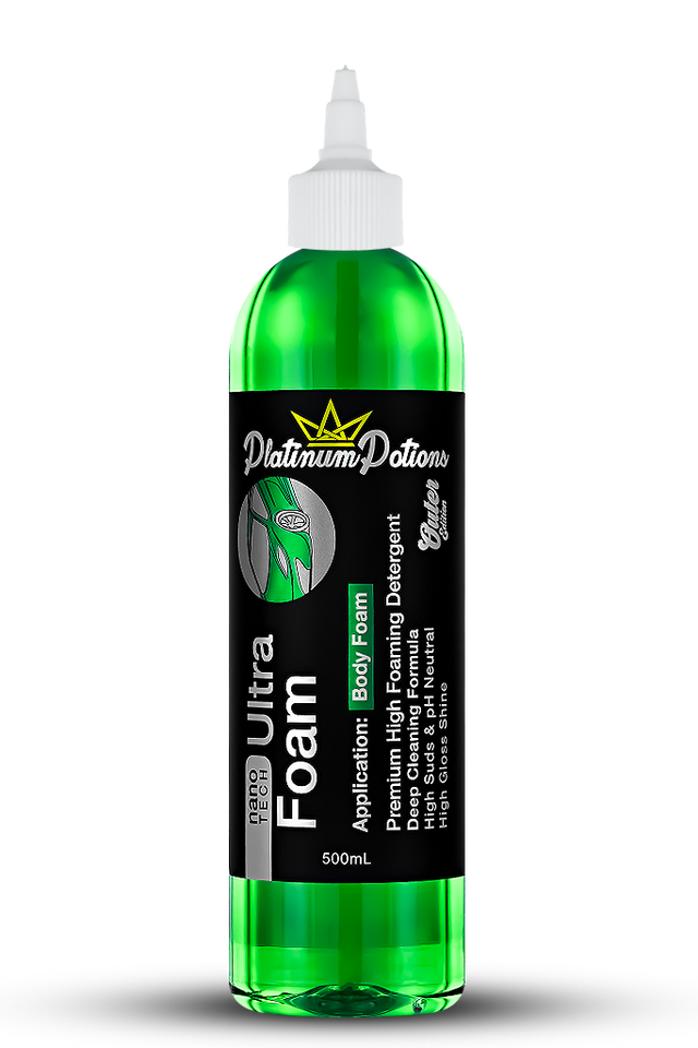 Buy Platinum Potions Nano Tech Ultra Foam in Australia. pH-neutral, ceramic-safe snow foam detergent with thick suds for deep, safe car cleaning & gloss care. Now available at MD Car Care. Fast Australia wide shipping.