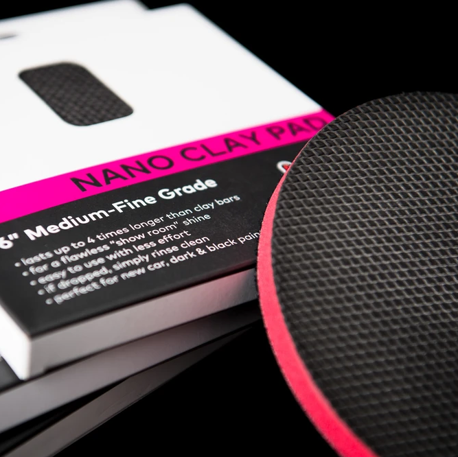 PureWax Nano Clay Pad 150mm – removes overspray, tar, tree-sap & rail dust. Reusable up to 50 cars. Safe on paint, glass & wheels. Fast Australia-wide shipping.