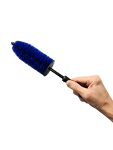 Soft bristle car rim cleaning brush with bendable handle for deep wheel cleaning, available in small, medium & large sizes.