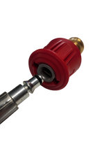 Buy Ryobi to 3/8" QC Female Adapter in Australia – metal click-in fitting for Ozito & Mechpro hoses. Ideal for short gun conversions, up to 3600 PSI. Now available at MD Car Care. Fast Australia wide shipping.