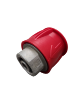 Buy Ryobi to M22 Adapter in Australia – metal click-in fitting for Ozito hoses. Ideal for short gun conversions & foam cannons. 3600 PSI rated, red finish. Now available at MD Car Care. Fast Australia wide shipping.