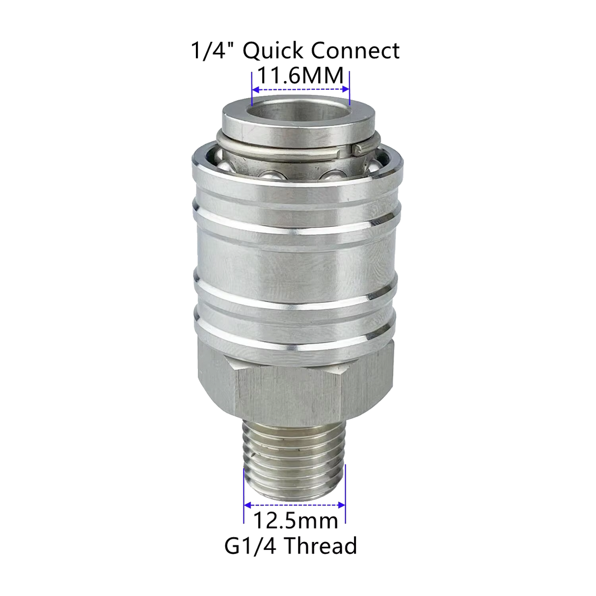1/4" Quick Connect Female - G1/4 Male Thread stainless Steal