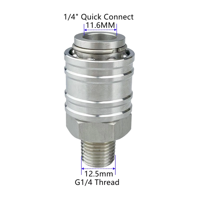 1/4" Quick Connect Female - G1/4 Male Thread stainless Steal