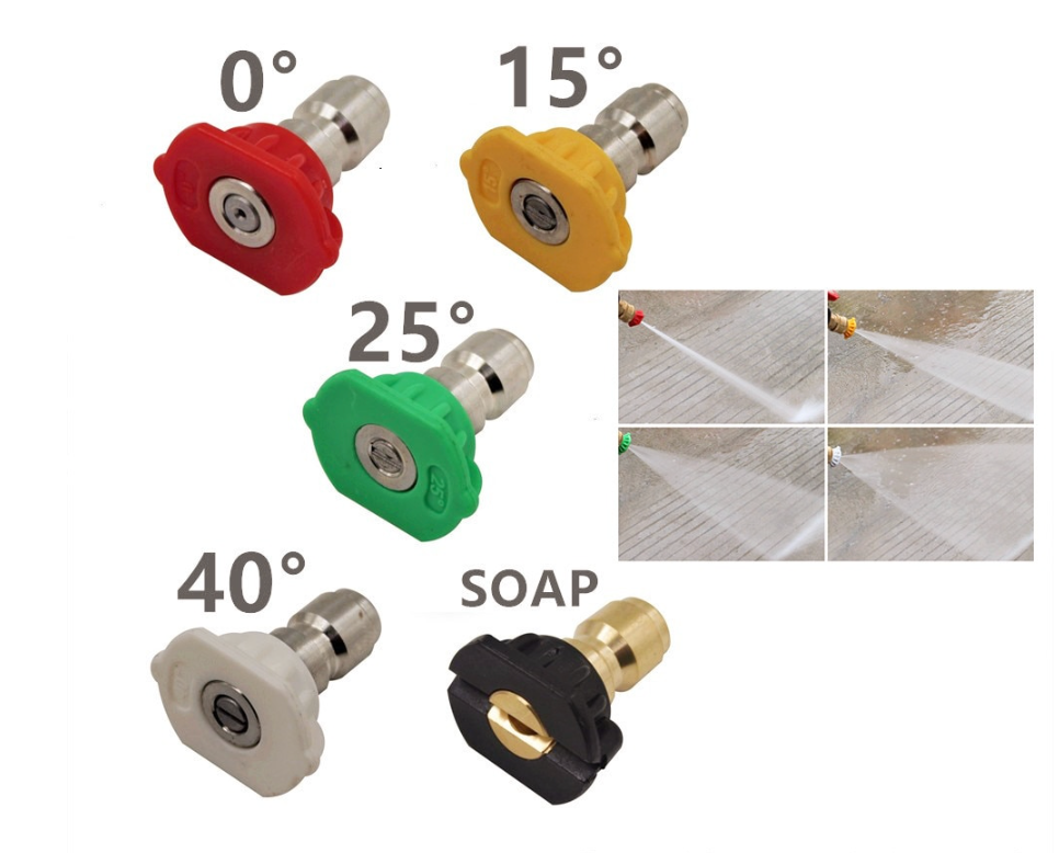 1/4" Quick Release Pressure Washer Nozzle Tips 5pcs (1.2mm)