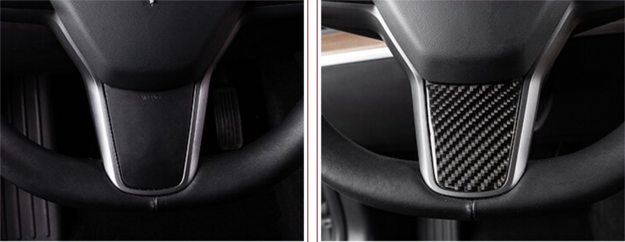 Carbon Fiber Steering Wheel Cover For Tesla Model 3 Y