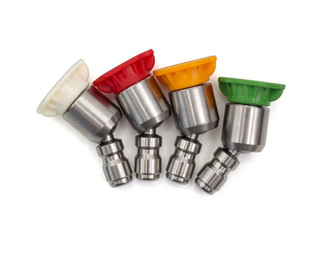 360 Degree 1/4" Stainless Steel Quick Connect Nozzles - 4pk