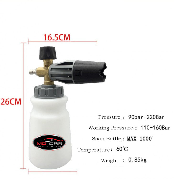 QC Snow Foam Cannon 1L Clear | Car Wash Foam Lance