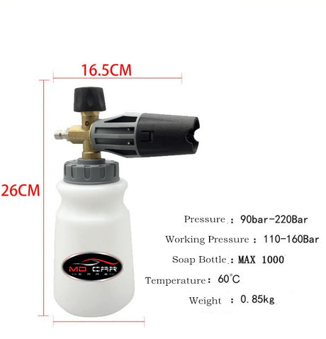 QC Snow Foam Cannon 1L Clear | Car Wash Foam Lance