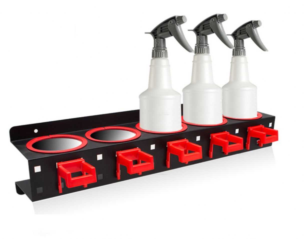 Spray Bottle Holder Rack | Wall Mounted Car Detailing Organiser | AU