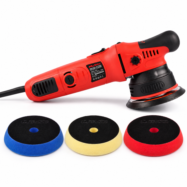 Maxshine 5-Inch Polishing Kit with red M8S polisher and three 5-inch polishing pads