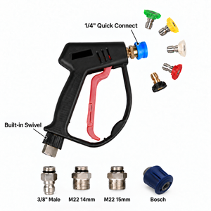 Gerni / Stihl / Bosch Click-in Pro Short Pressure Washer Gun With Swivel Quick Release