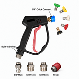 Pro Short Pressure Washer Gun with Swivel - High Pressure Water Handle