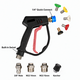 Pro Short Pressure Washer Gun with Swivel - High Pressure Water Handle