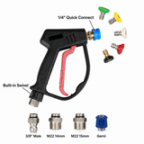 Pro Short Pressure Washer Gun with Swivel - High Pressure Water Handle
