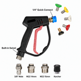 Pro Short Pressure Washer Gun with Swivel - High Pressure Water Handle