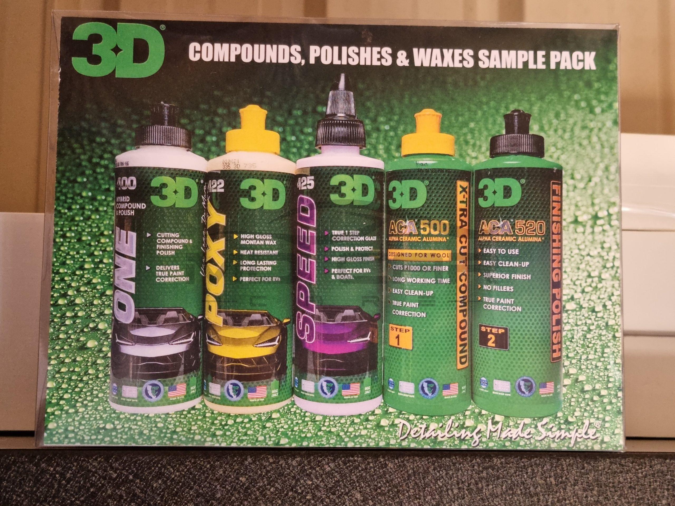 Order 3D Compound, Polish and Wax Sample Pack - MD Car Care