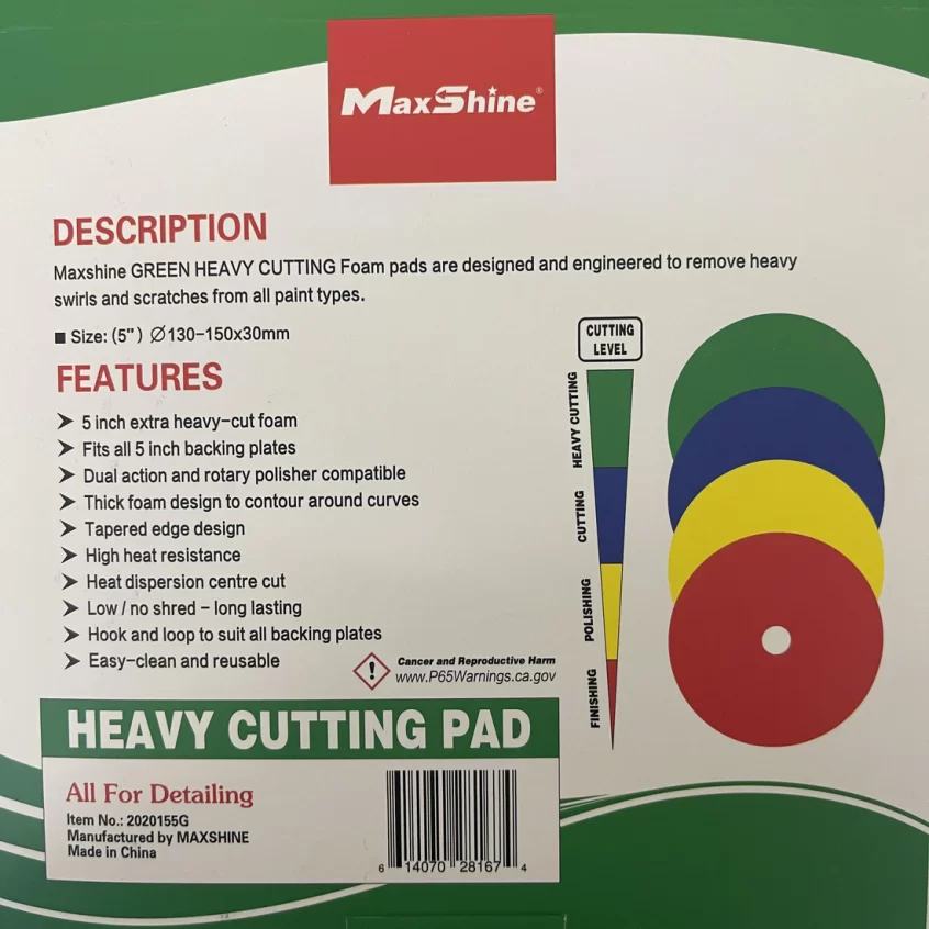 MaxShine High Pro Blue Foam Cutting Pad - 5 Inch Germany Foam